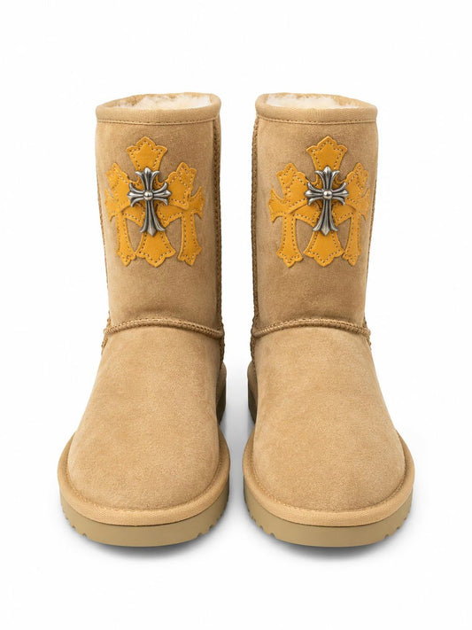 Chrome Hearts Brown Triple Cross UGG Boots