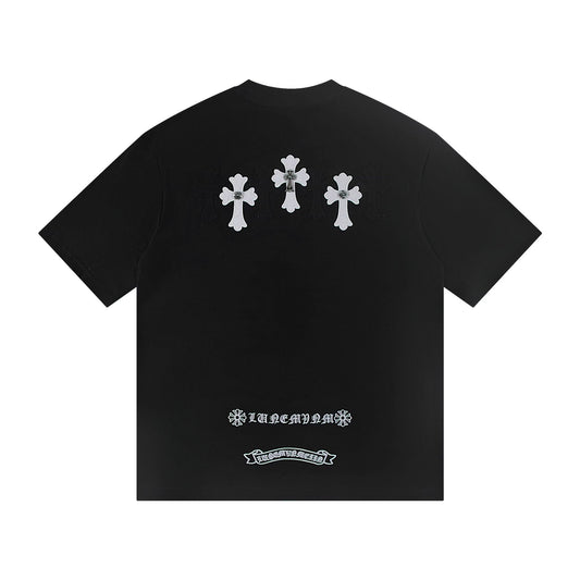 Chrome Hearts Triple Cross Patch Black T-Shirt