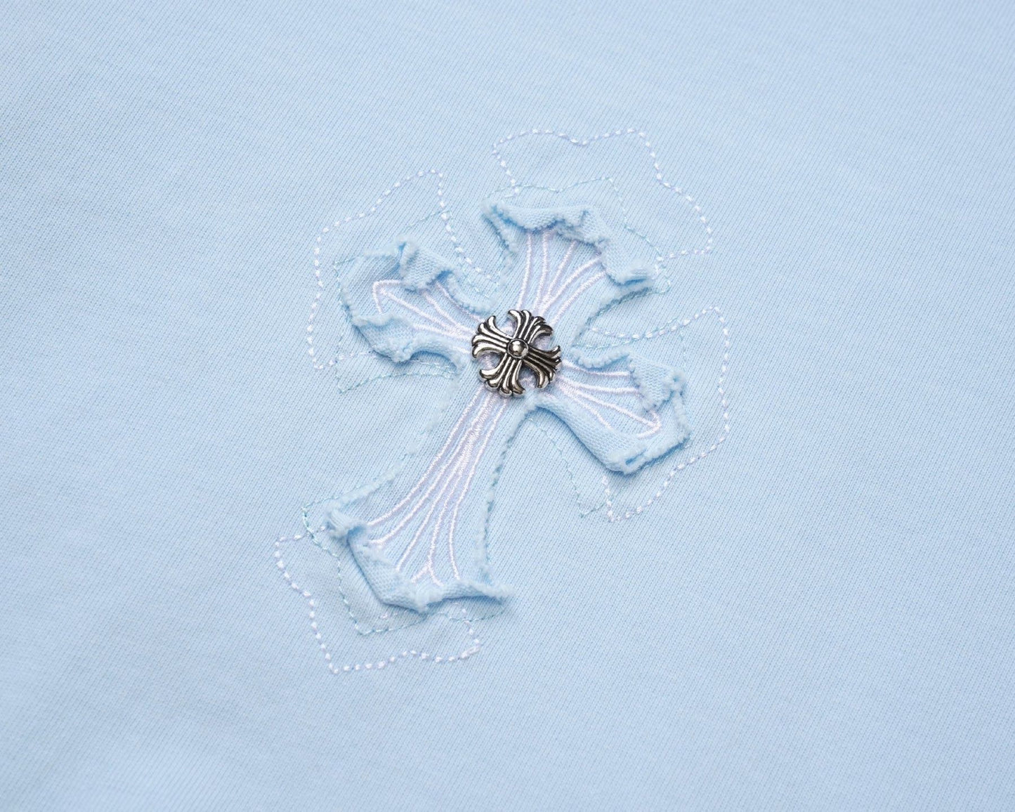 Chrome Hearts Sky Blue Cross Patch T-Shirt