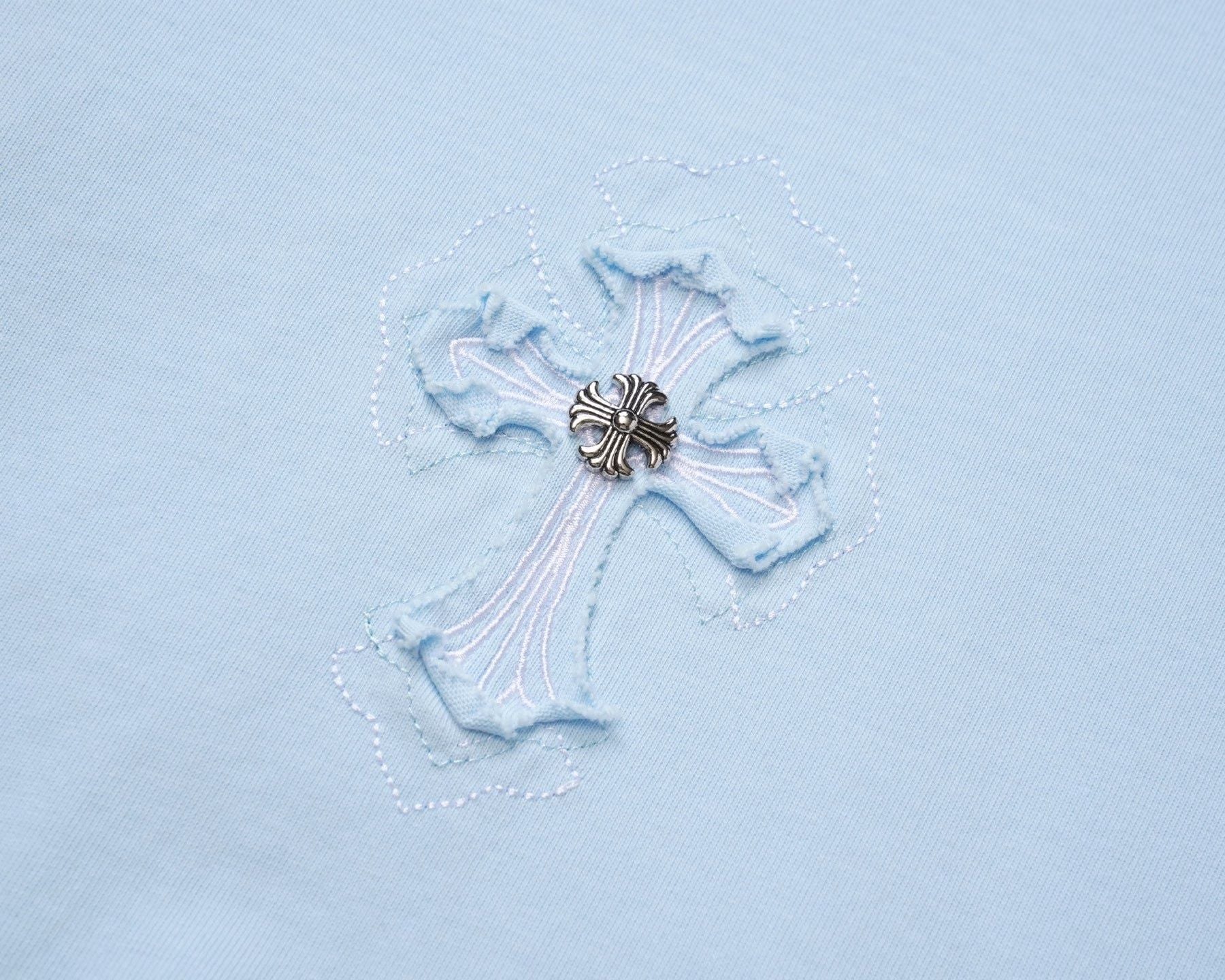 Chrome Hearts Sky Blue Cross Patch T-Shirt
