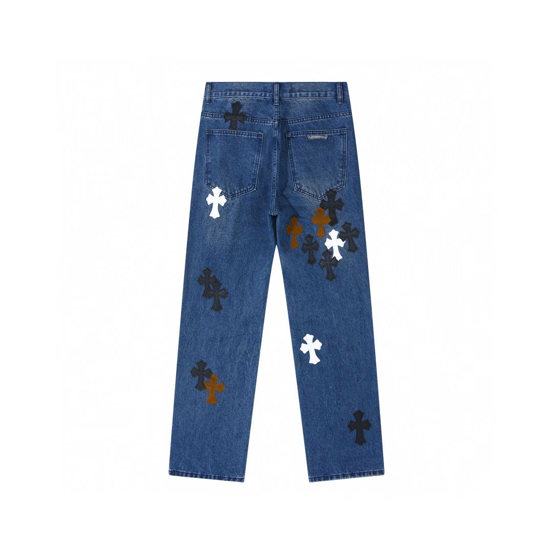 Lemandik Straight Leg Jeans Cross Patch