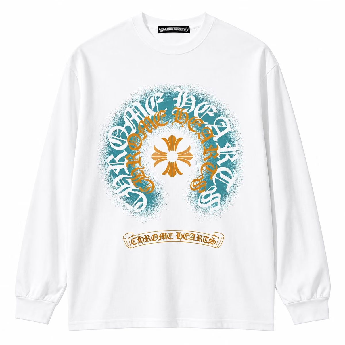 Chrome Hearts Orange Cross Horseshoe White LS