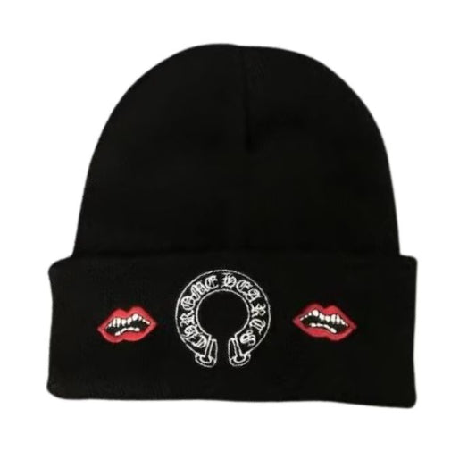 Chrome Hearts Beanie Red Lip Black