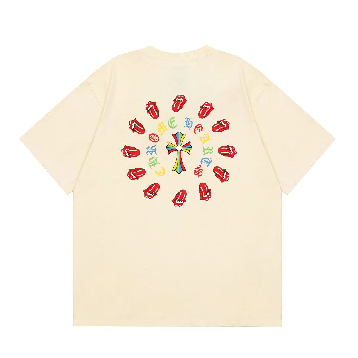 Chrome Hearts Lips Cross T-Shirt Cream