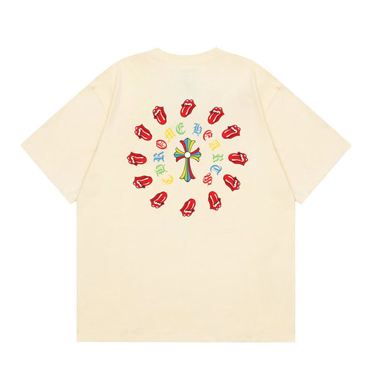 Chrome Hearts Lips Cross T-Shirt Cream