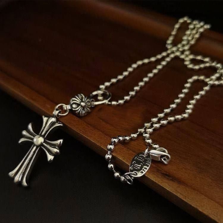 Chrome Hearts Classic Cross Ball Chain Necklace
