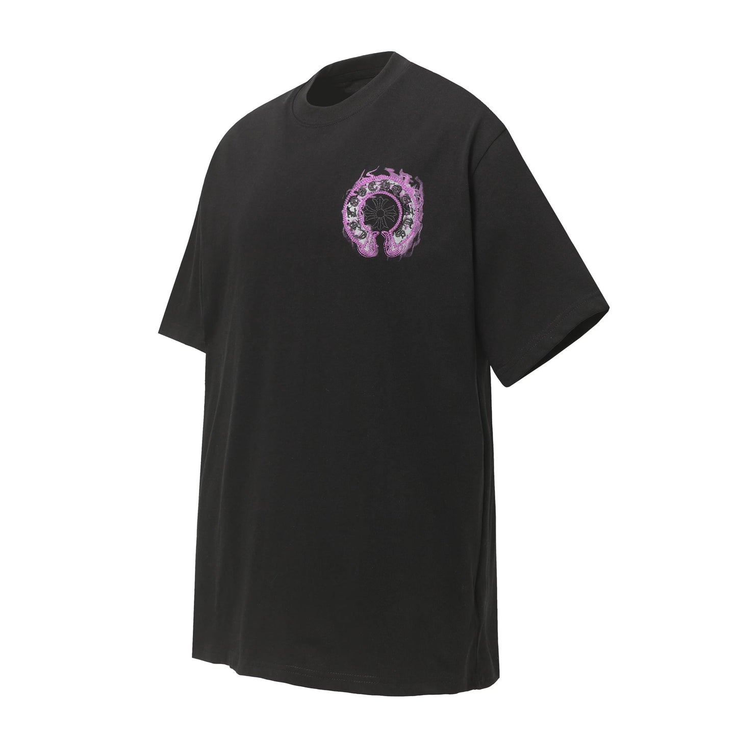Chrome Hearts Purple Horseshoe Graphic T-Shirt Black