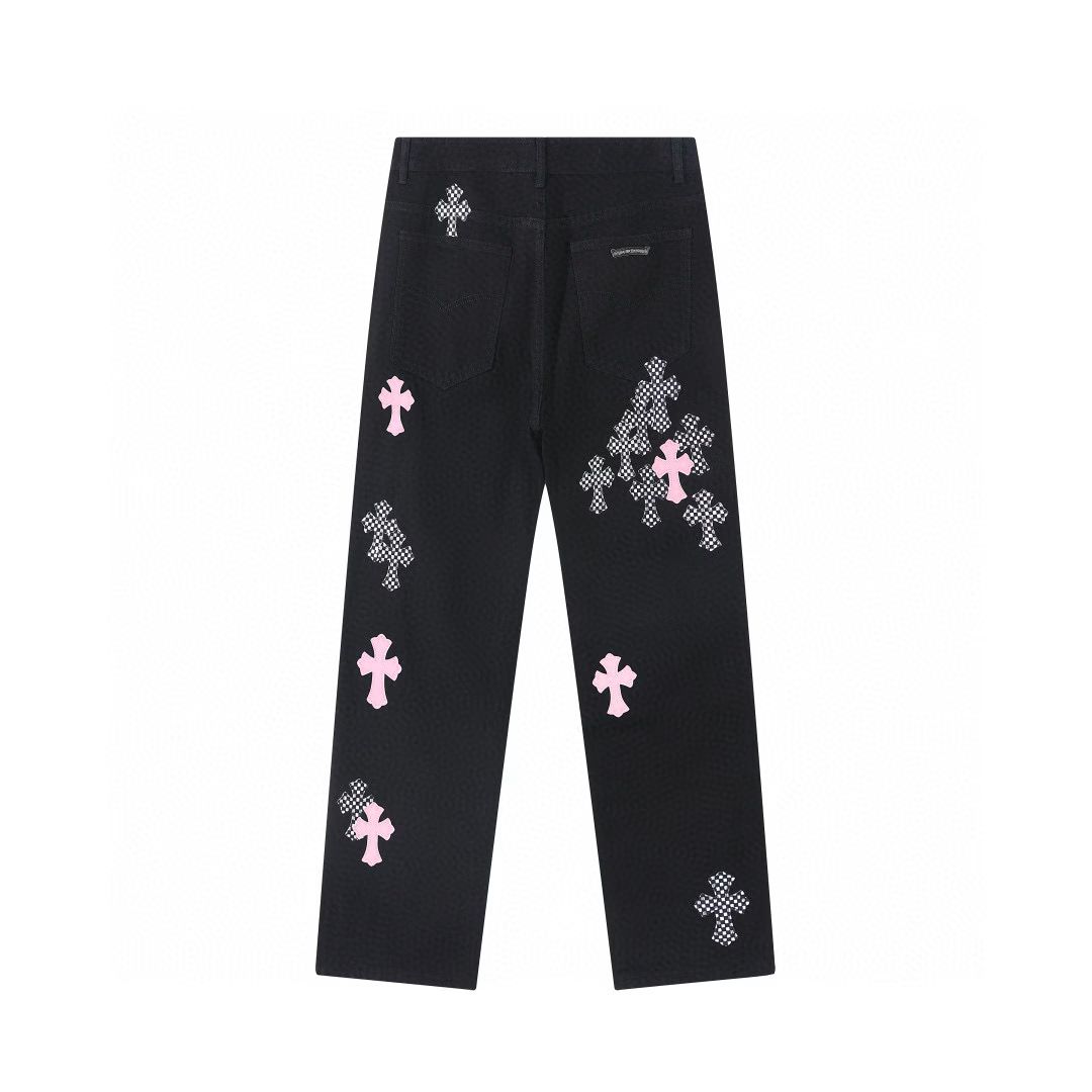 Chrome Hearts Multi Color Cross Jeans