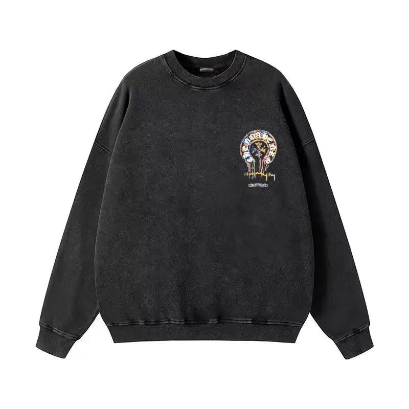 Chrome Hearts Paint Drip Horseshoe Long Sleeve Black