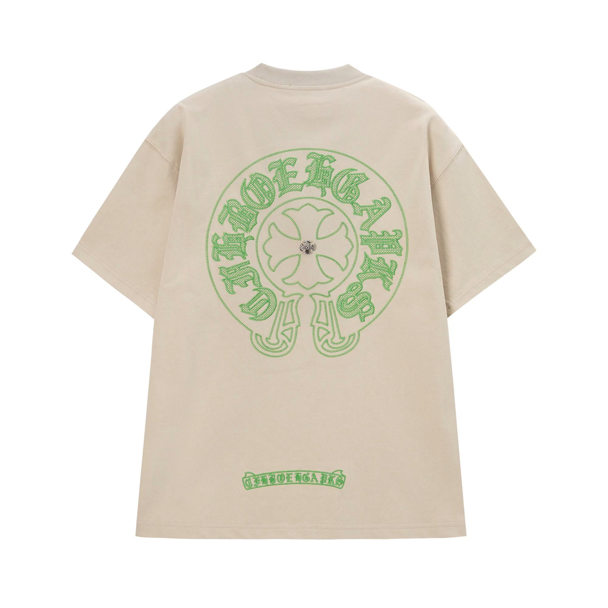 Chrome Hearts Cream Green Gothic Circle T-Shirt