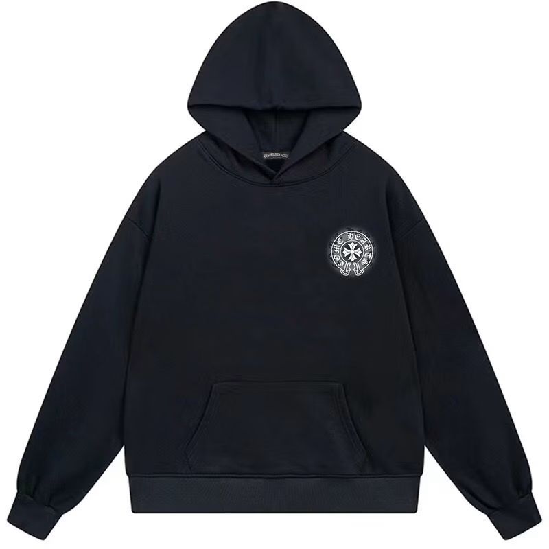 Chrome Hearts Classic Gothic Cross Back Print Black Hoodie
