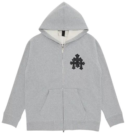 Chrome Hearts Triple Leather Cross Zip Up Hoodie