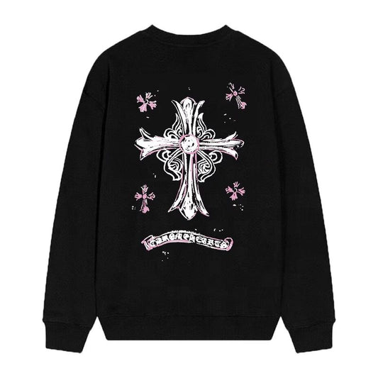 Chrome Hearts Pink Horseshoe Cross Long Sleeve Black