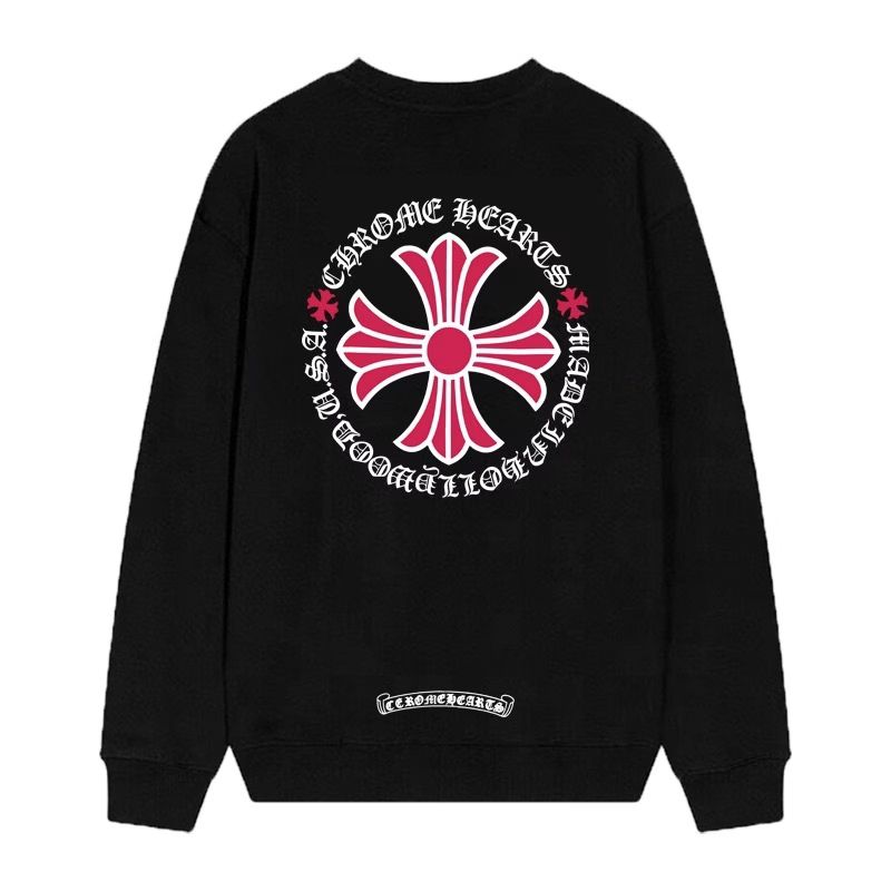 Chrome Hearts Pink Cross Circle Sweatshirt – Black
