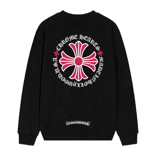 Chrome Hearts Pink Cross Circle Sweatshirt – Black