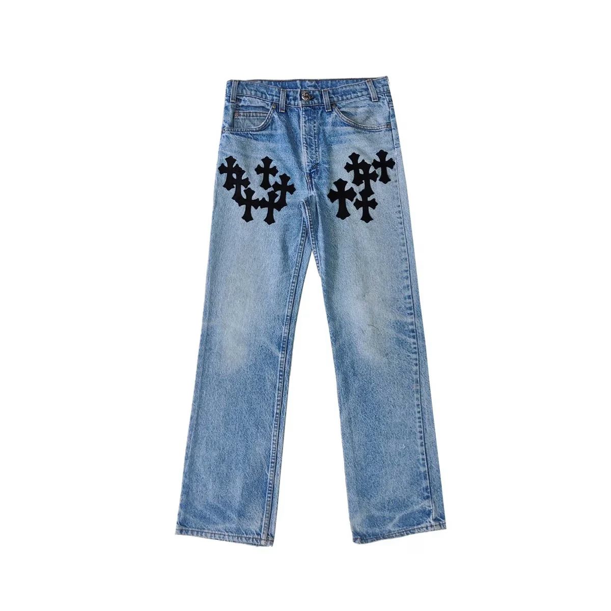 Chrome Hearts Levi’s Cross Patch Jeans – Light Blue