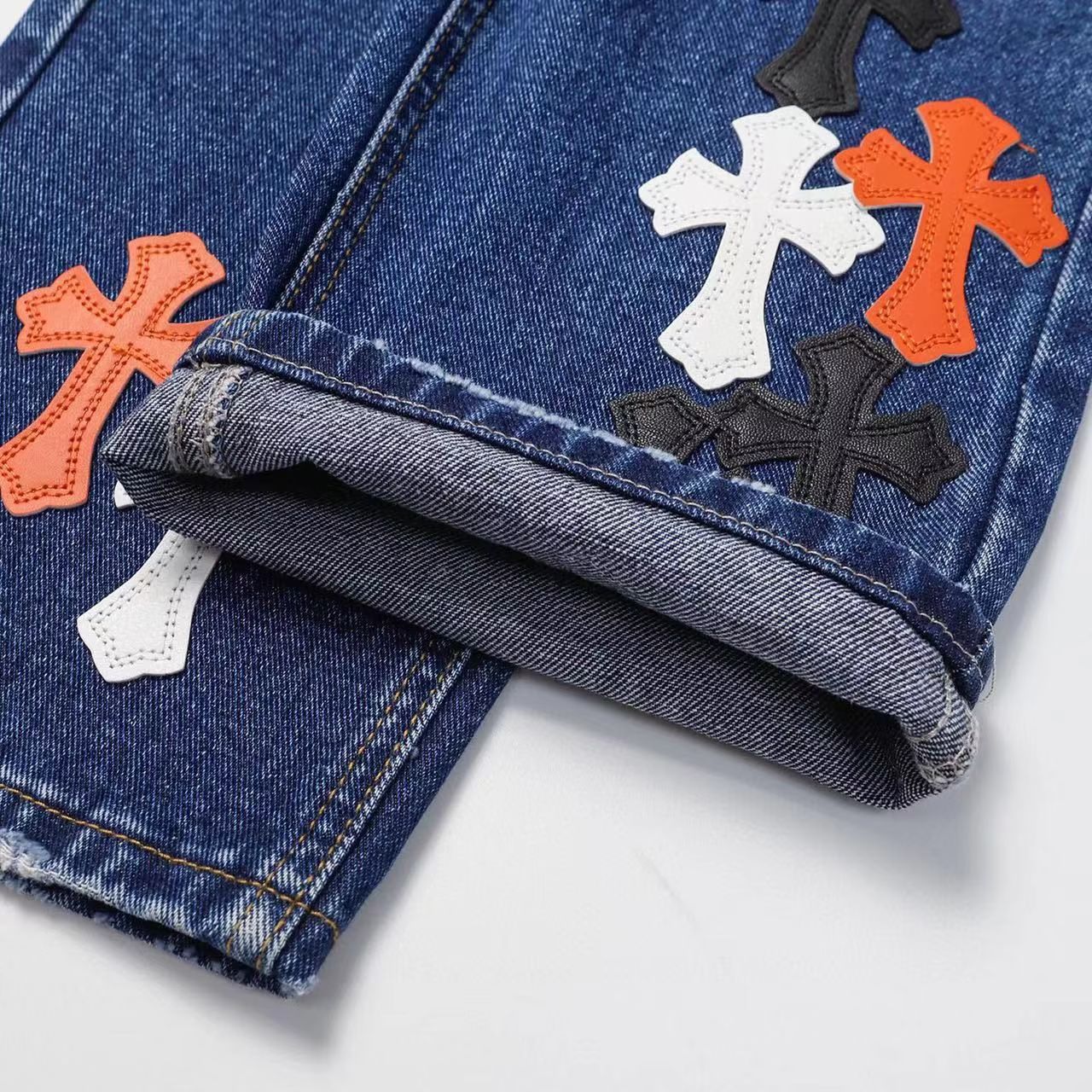 Chrome Hearts Blue Cross Denim Jeans