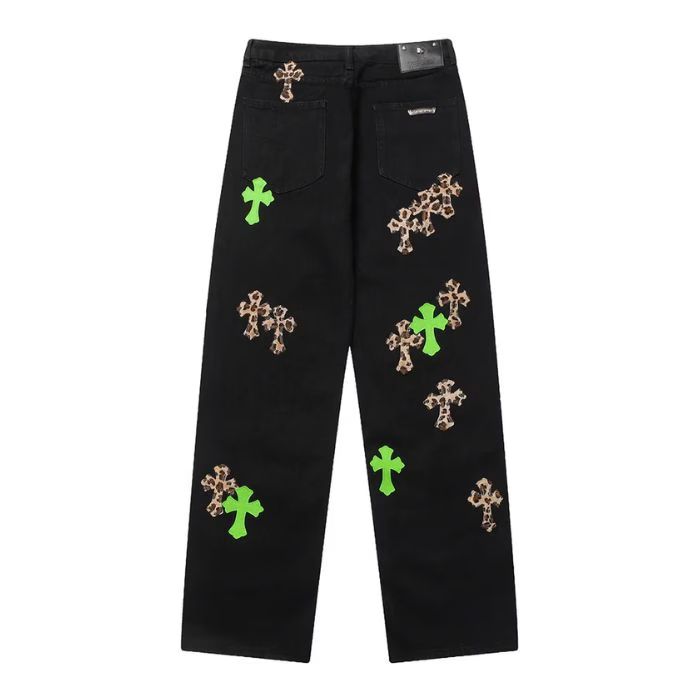 Leather Patches Jeans