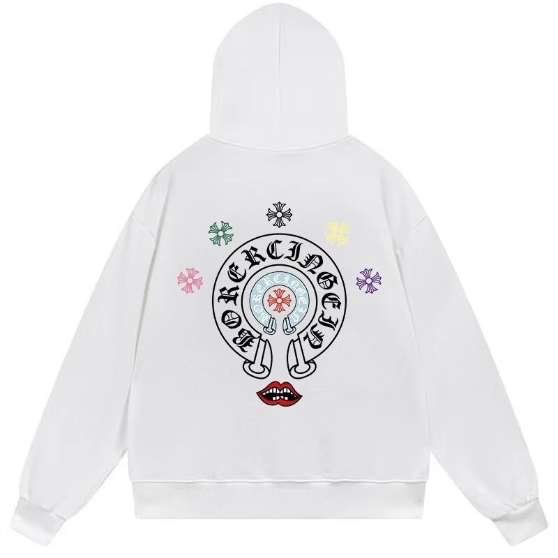 Chrome Hearts Multicolor Horseshoe Hoodie White