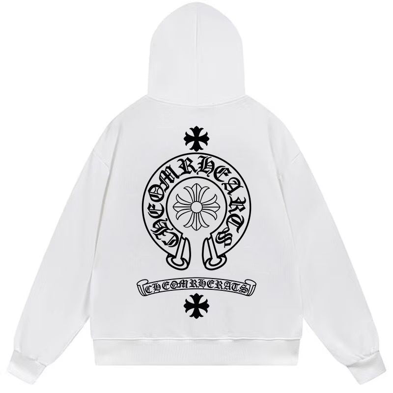 Chrome Hearts Horseshoe Cross Hoodie White