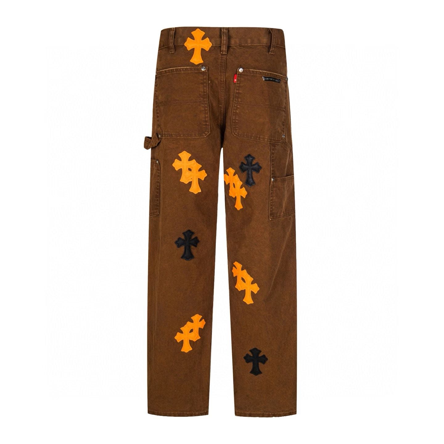 Chrome Hearts Brown Cross Patchwork Jeans