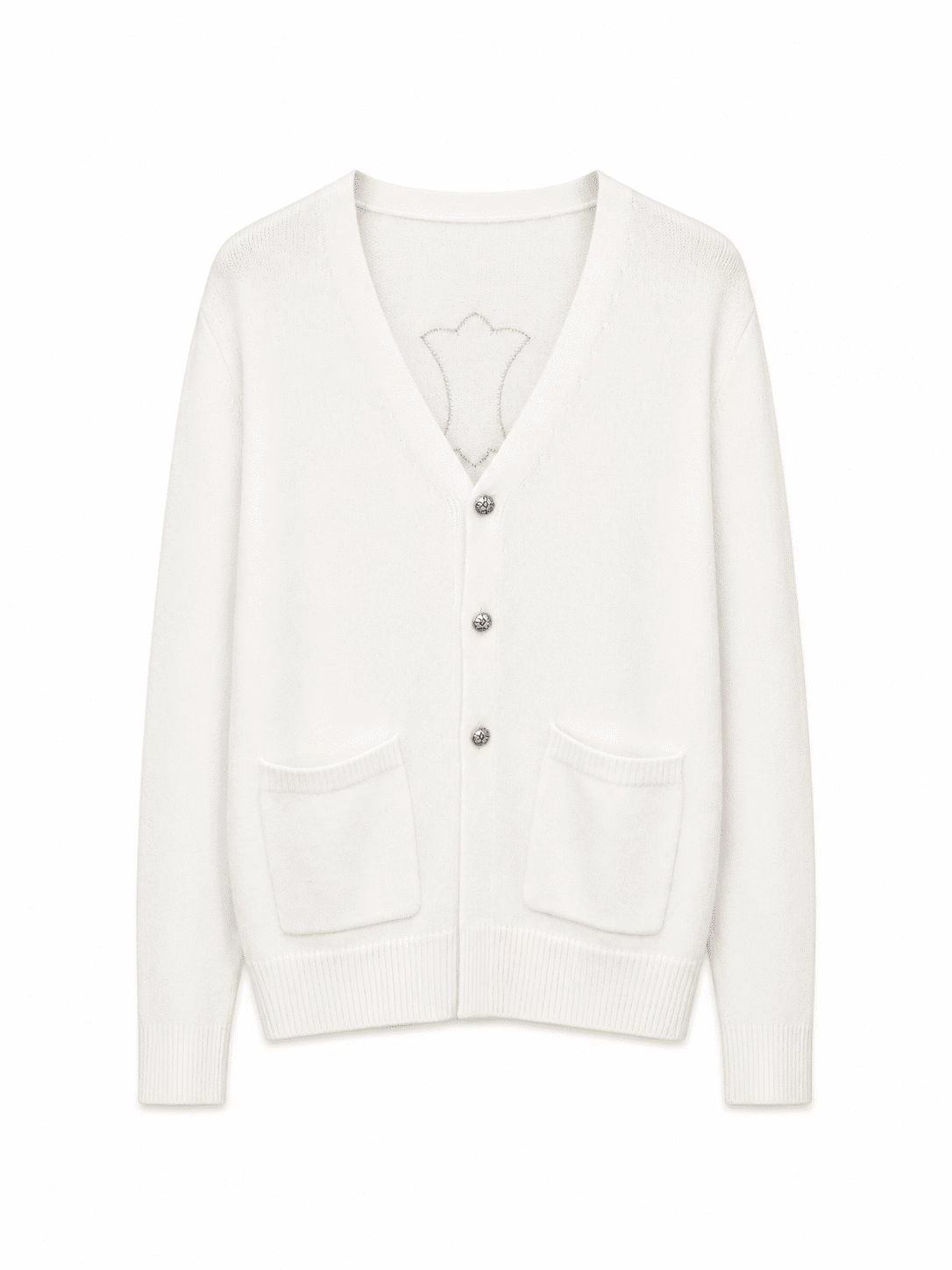 Chrome Hearts Leather Cross Motif Knit Cardigan