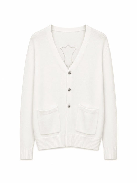 Chrome Hearts Leather Cross Motif Knit Cardigan