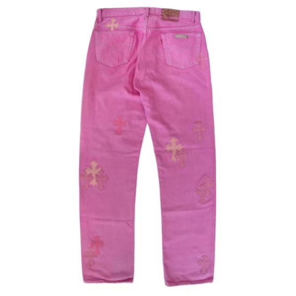 Pink Chrome Hearts Jeans