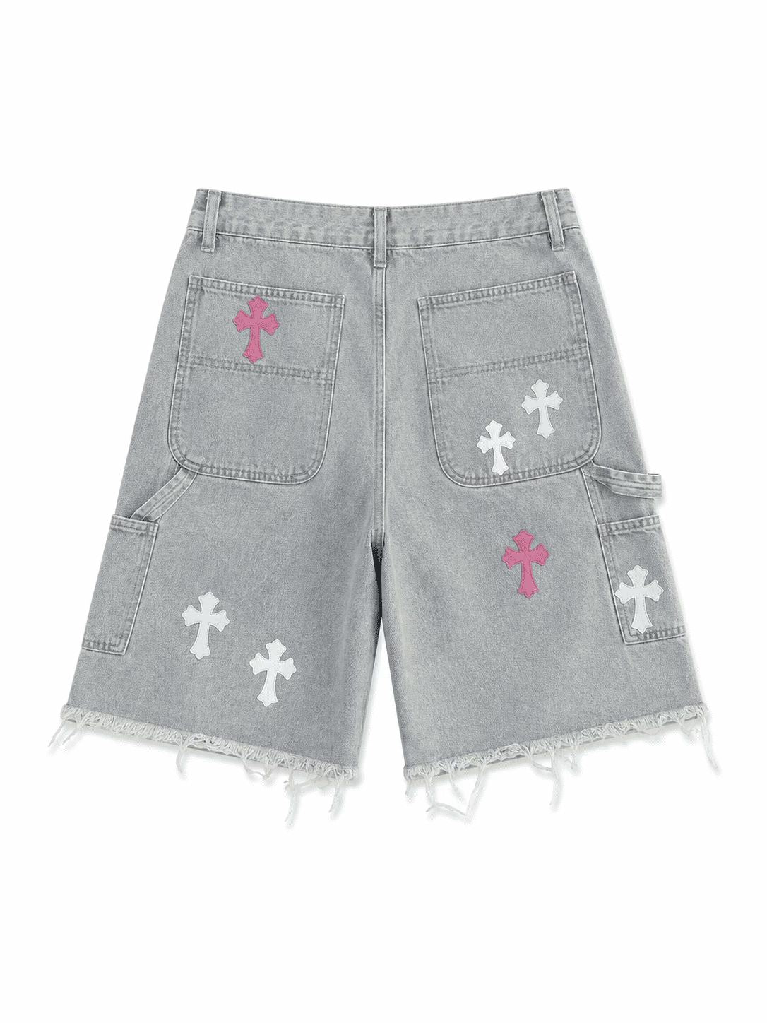 Chrome Hearts Multi Cross Patch Denim Shorts