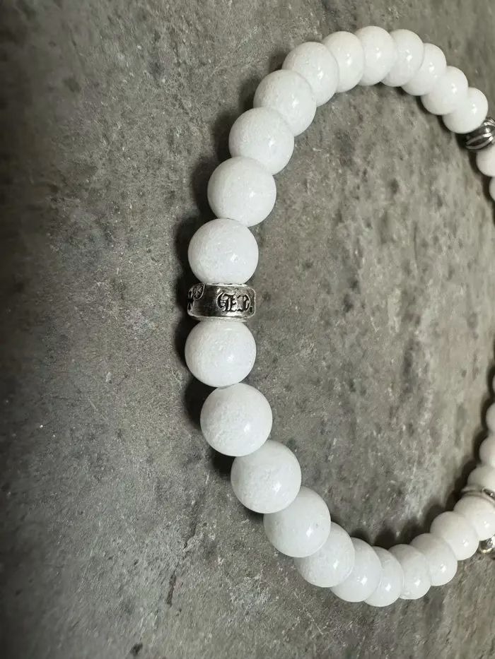 Chrome Hearts Cemetery White Beaded Bracelet