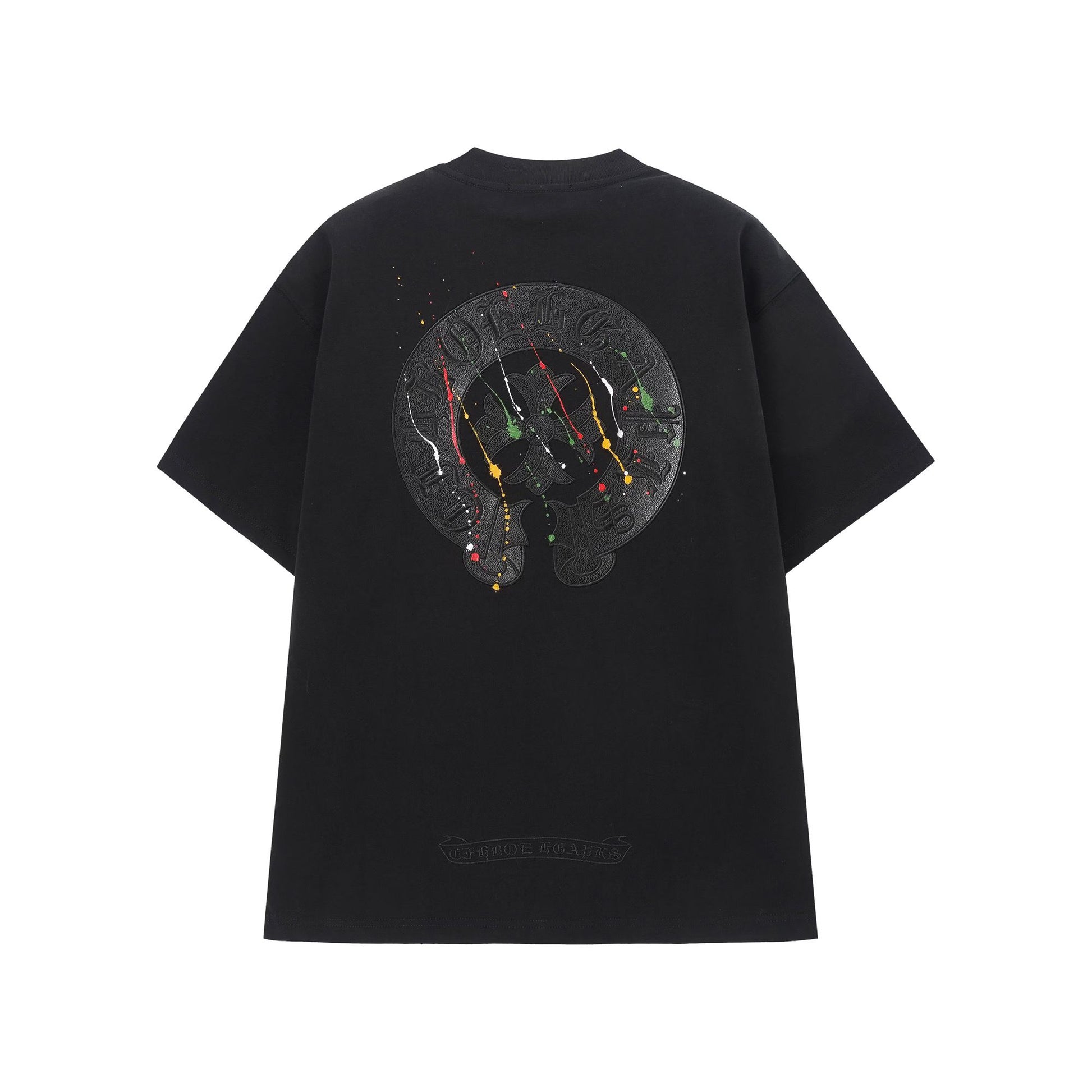 Chrome Hearts Black Paint Splash Cross T-Shirt
