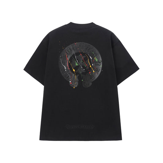Chrome Hearts Black Paint Splash Cross T-Shirt