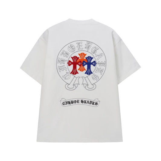 Chrome Hearts White Triple Cross Logo T-Shirt